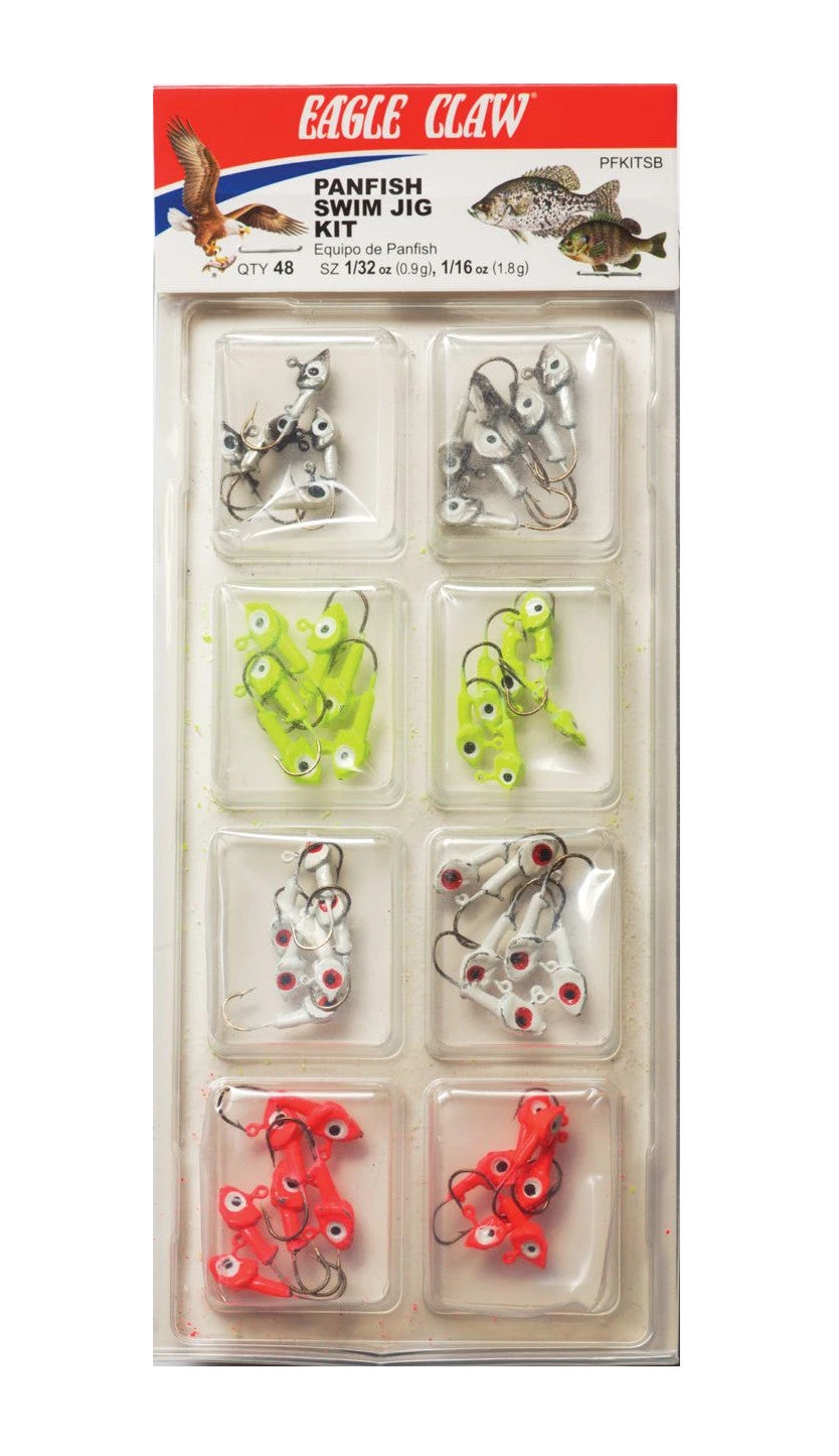 Eagle Claw Panfish Swim Jig Kit 48-Piece Jighead Assortment 1 Eagle Claw Panfish Swim Jig Kit 48-Piece Jighead Assortment