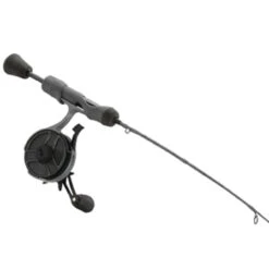 13 Fishing - FreeFall Ghost Stealth Edition Ice Combo 27" L - FF Ghost + Tickle Stick (Reel Seat Handle) - Left Hand - Black/Grey Camo -Sport Fishing Shop Ghost Stealth Combo 1 35216.1666708101