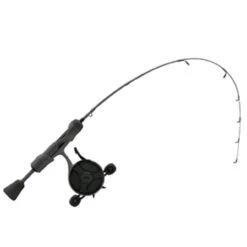 13 Fishing - FreeFall Ghost Stealth Edition Ice Combo 30" UL - FF Ghost + Tickle Stick (Reel Seat Handle - Left Hand - Black/Grey Camo