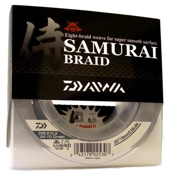 Daiwa Samurai Braided Fishing Line 300 Yards Green 1 Daiwa Samurai Braided Fishing Line 300 Yards Green
