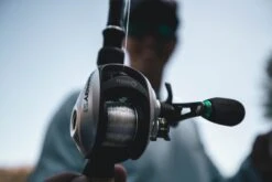 Quantum Energy S3 Baitcasting Reel -Sport Fishing Shop energy bc reel closeup lifestyle